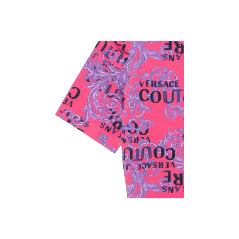 VERSACE JEANS COUTURE Short Sleeved Dress Women's Rose Red-4