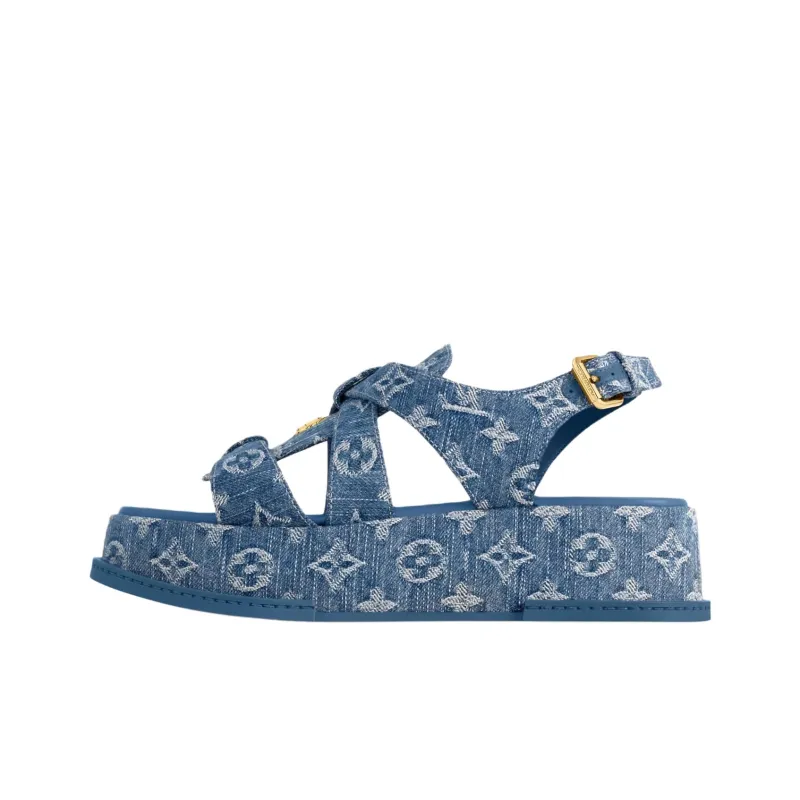 LOUIS VUITTON Maya One Strap Sandals 5cm Women's Blue-0