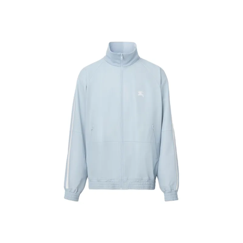 Burberry Embroidered Logo Lambskin Funnel neck Jacket-0