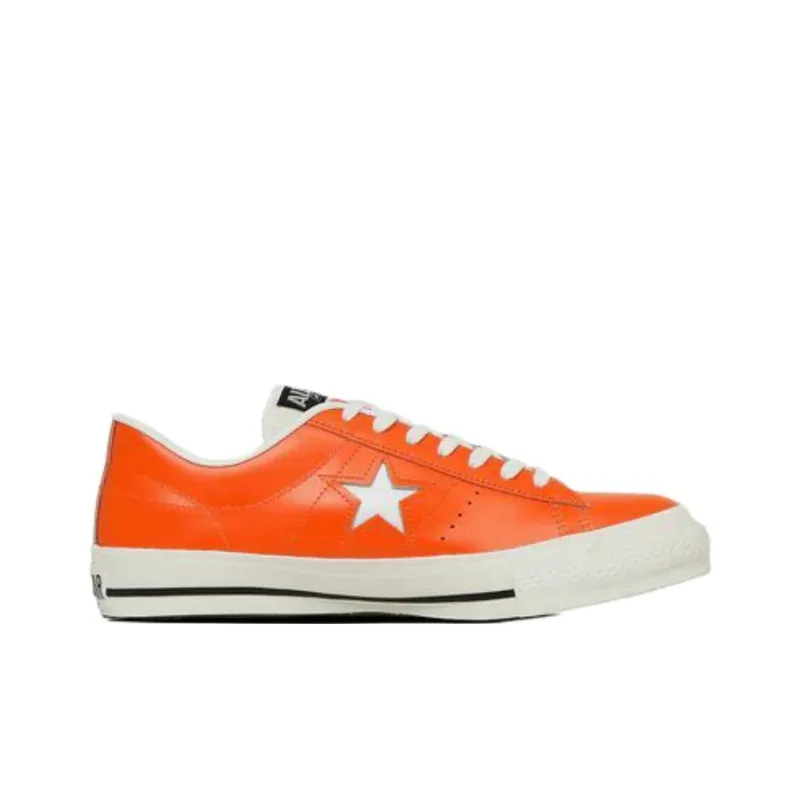 Converse Anti Slip Wear Resistant Low Top Skateboard Shoes Unisex Orange-1