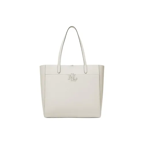 LAUREN RALPH LAUREN Leather Tote Bag, Shopping Bag, Handbag Large Size Women's White