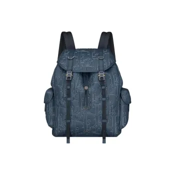 DIOR Hit The Road Grained Calfskin Backpack Women's Marine Blue