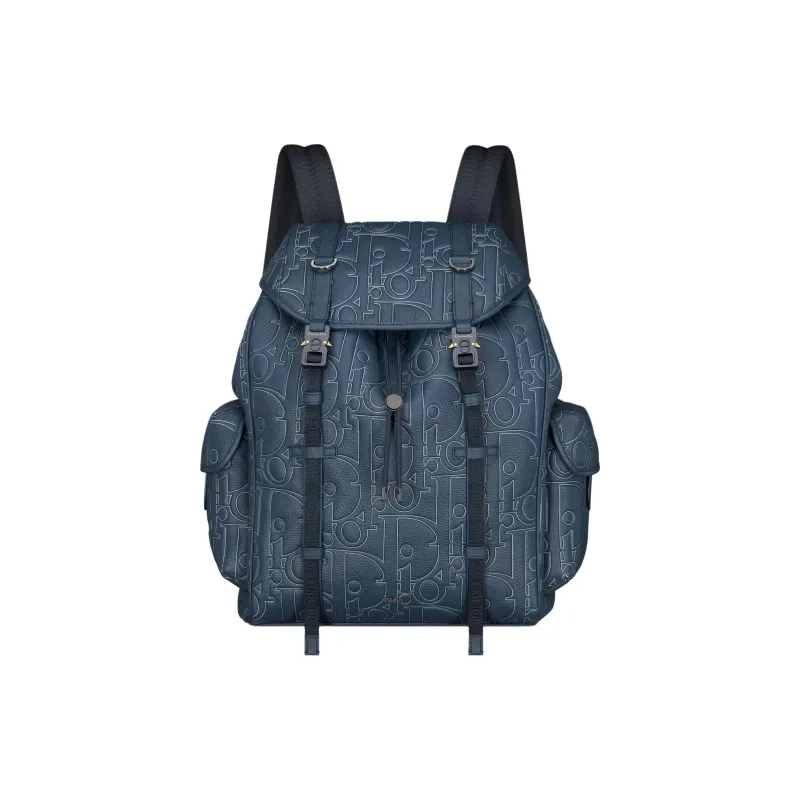 DIOR Hit The Road Grained Calfskin Backpack Women's Marine Blue-0
