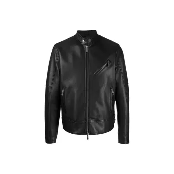 DSQUARED 2 Leather Jackets Men Black