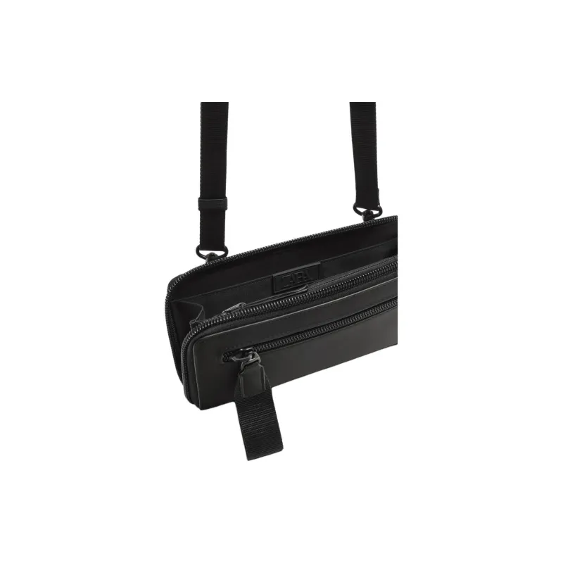 ZARA Polyurethane Wallet, Shoulder Bag, Crossbody Bag Regular Unisex Black-2