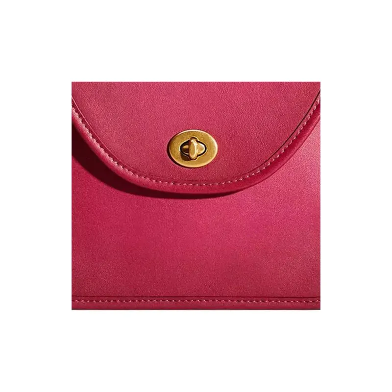 COACH Turnlock Glove Tanning Shoulder Bag Crossbody Bag Small Size Women's Brass Wildflower-1