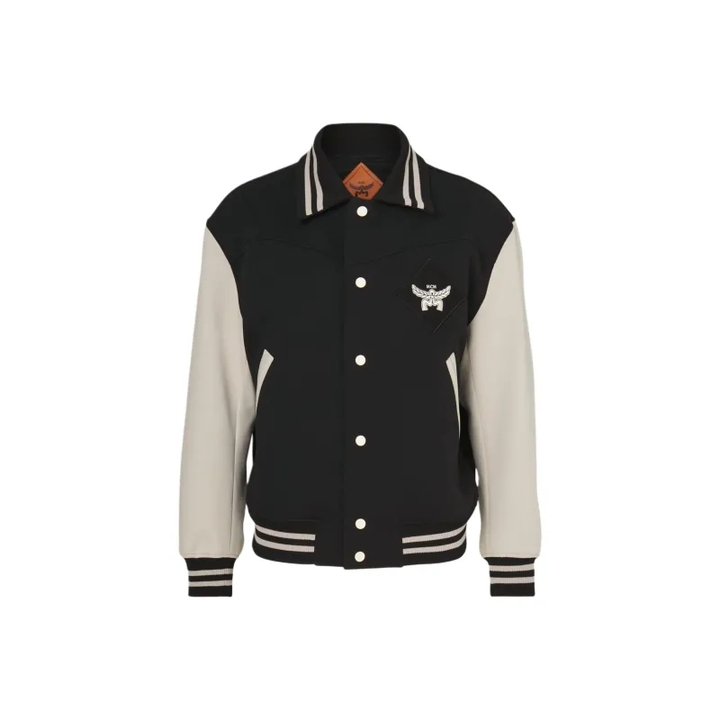MCM Essential Logo-appliqué Varsity Jacket-0