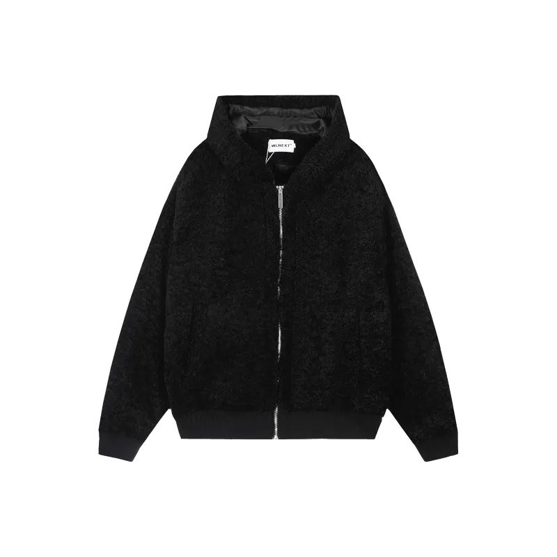 WLNEXT Fuzzy Coat Trendy Brand Lazy Luxury Lambswool Cotton Jacket Trend Unisex-2