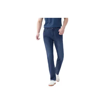 GOLDLION 24 Spring Summer Jeans Straight Fit Slightly Fitted Men's Royal Blue