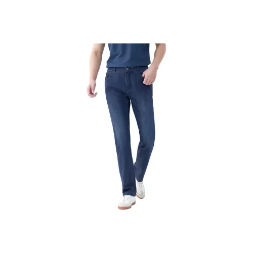 GOLDLION 24 Spring Summer Jeans Straight Fit Slim Fit Men's Royal Blue