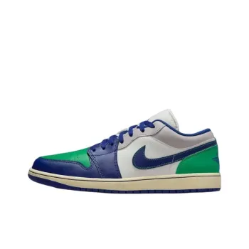 Jordan Air Jordan 1 Anti Slip Wear Resistant Low Top Vintage Basketball Shoes Men's White Blue