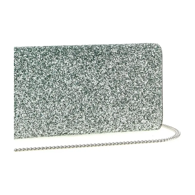 Jimmy Choo Emmie Glitter Detailed Chain Linked Clutch Bag-4