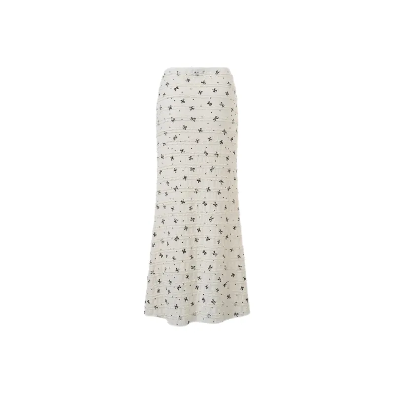ABBY GODDESS Casual Long Skirt Women's White-1