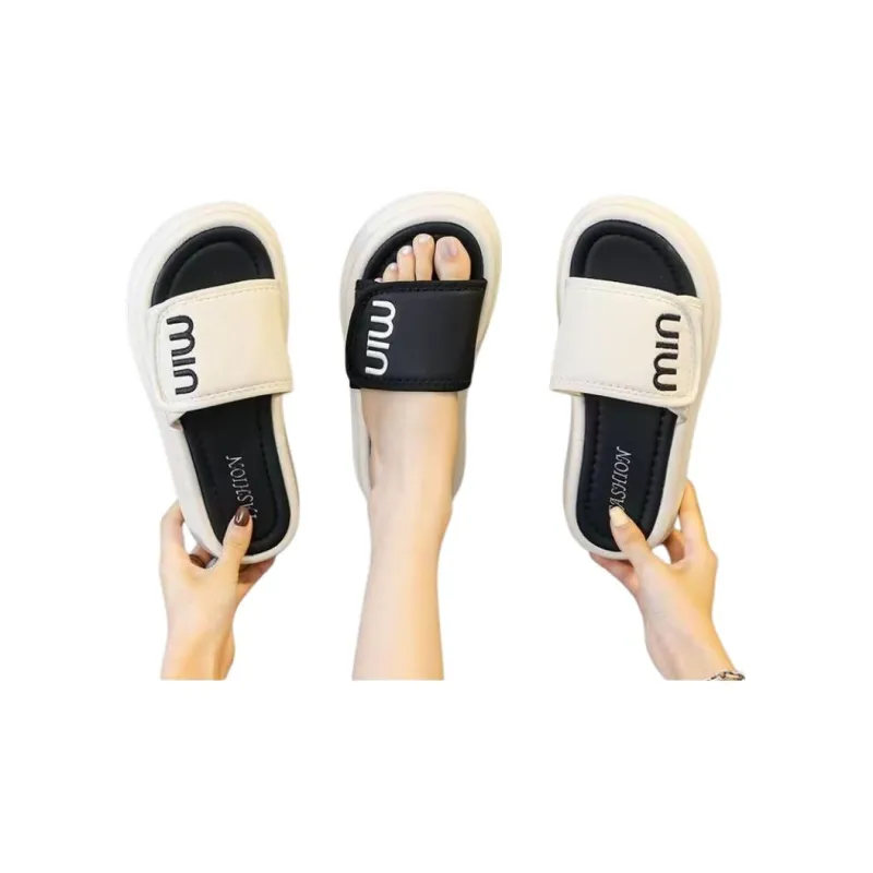 Yamada Hyakuju Slippers Ecru, Black-4