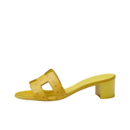 HERMES Oasis Slide Slippers 5cm Women's Yellow