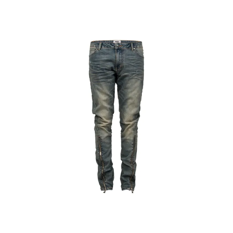 P.M.W Slim Fit Pants Jeans Men's Sky Blue-0