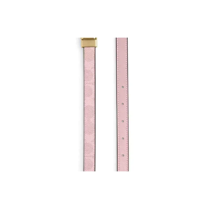COACH Calfskin Leather Belts Women's Pink Width 1.8cm-1