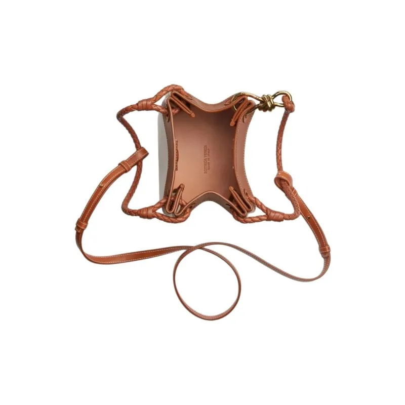 Bottega Veneta Parachute Canvas With Leather Crossbody Handbag, Shoulder Bag Trumpets Women's Natural/Light Wood Color-3