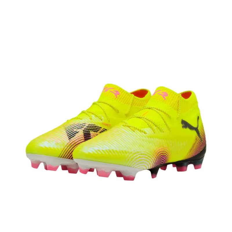 PUMA Future 8 Ultimate FG Rubber Long Studs Anti Slip Wear Resistant Soccer Shoes Unisex Yellow Black-2