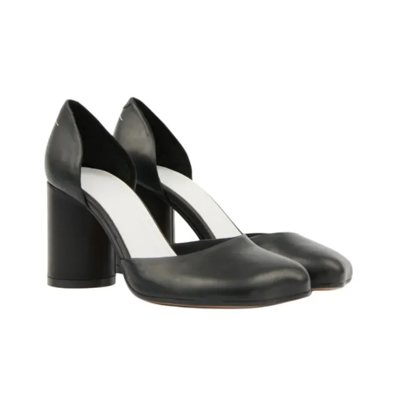 MM6 Maison Margiela Court Chunky Heel High Heels Women's Black-2