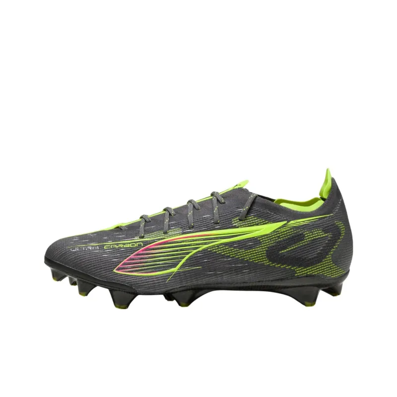 PUMA FG Firm Ground Anti Slip Wear Resistant Soccer Shoes Unisex Black Yellow-0