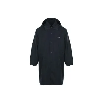 EMPORIO ARMANI Hooded Fitted Long-Sleeved Puffer Jacket Men's Dark Blue
