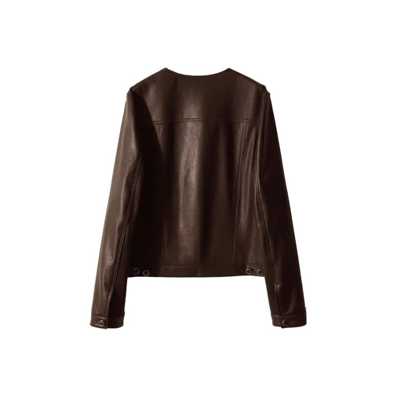 Kele Coco Leather Jacket Women's Caramel Brown-1