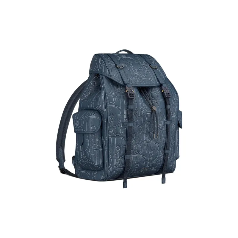 DIOR Hit The Road Grained Calfskin Backpack Women's Marine Blue-1