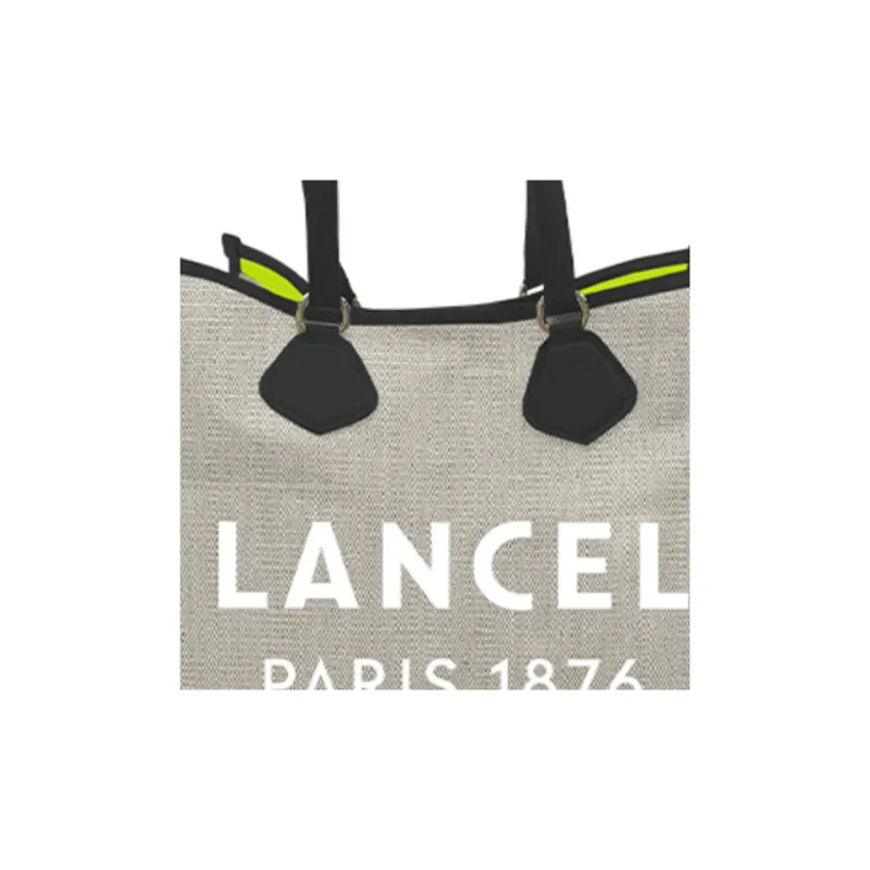 LANCEL Canvas Canvas Bag Tote Bag Shopping Bag Shoulder Bag Handbag Large Size Women's Gray-3