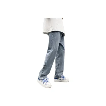 RENBEN American Luxury Streetwear Black Men's Pants Blue Jeans For Summer Unisex