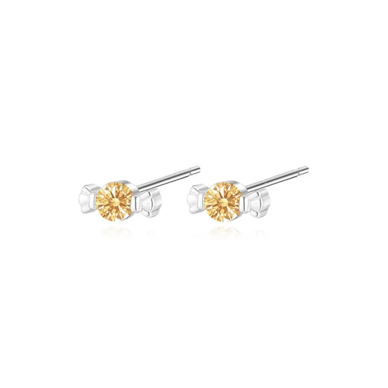 SHEEHHYY Zircon Stud Earrings Women's-4