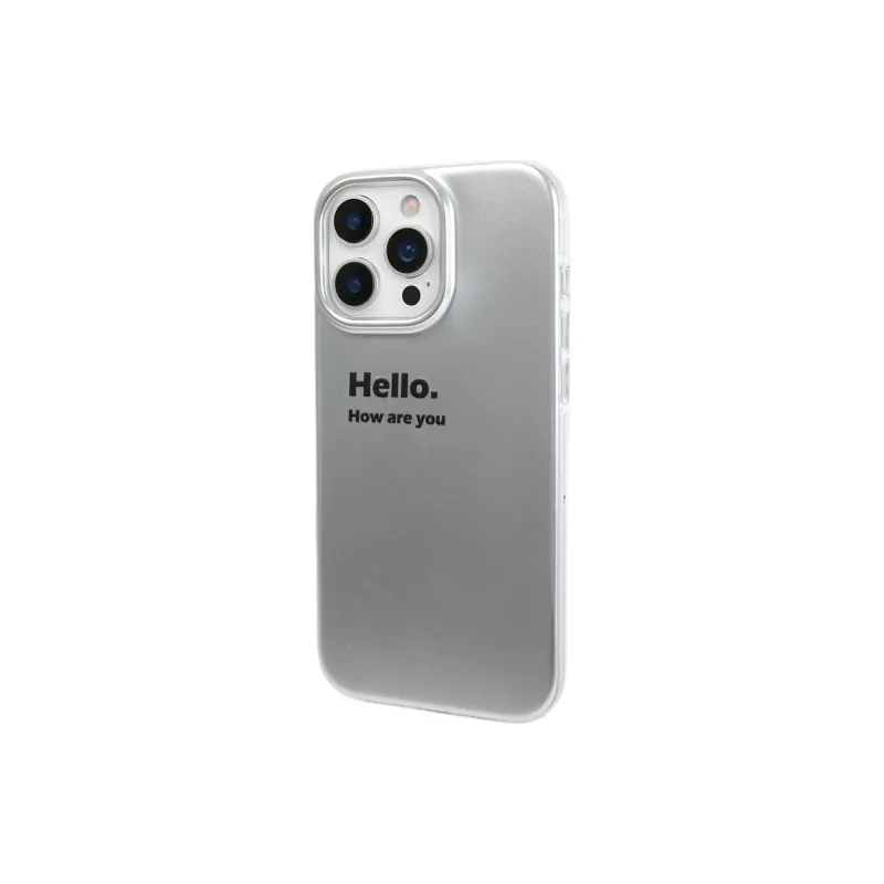 Wei Xin Acrylic Material Matte Plated Silver Text Phone Cases Compatible With IPhone 16/15 Pro Max/Apple 13/14 Pro/Max-2