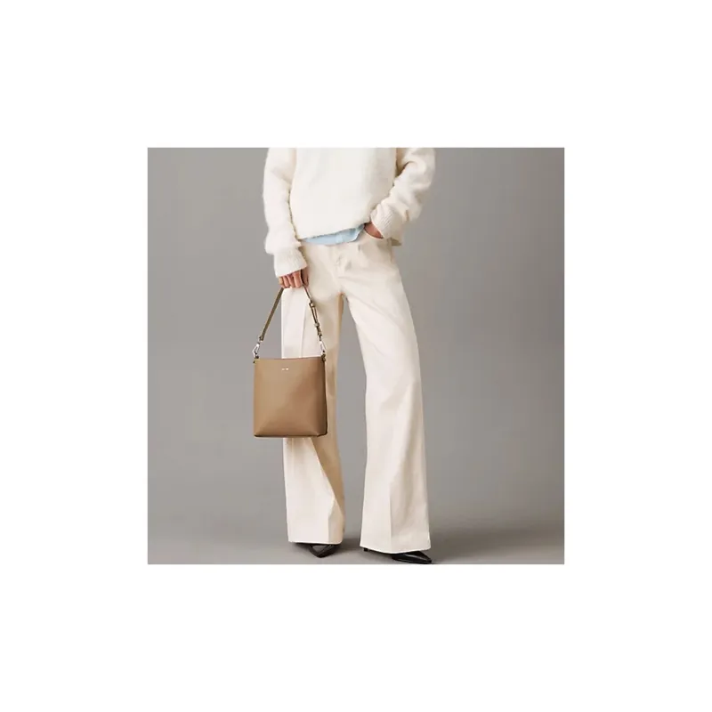 CALVIN KLEIN Polyurethane Bucket Bags Shoulder Bags Small Size Women's Khaki-4