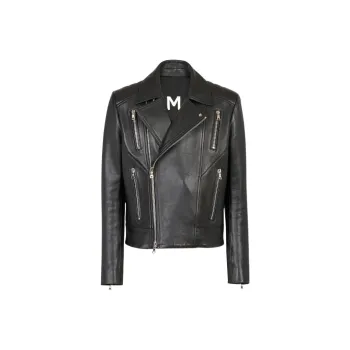 BALMAIN Zip Leather Jacket