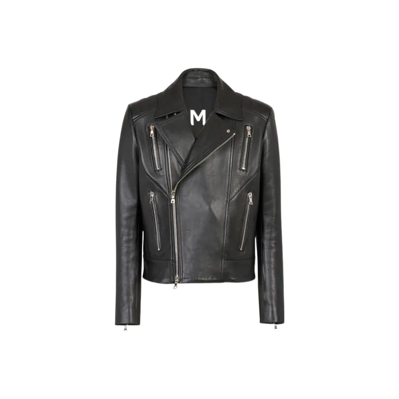 BALMAIN Zip Leather Jacket-0