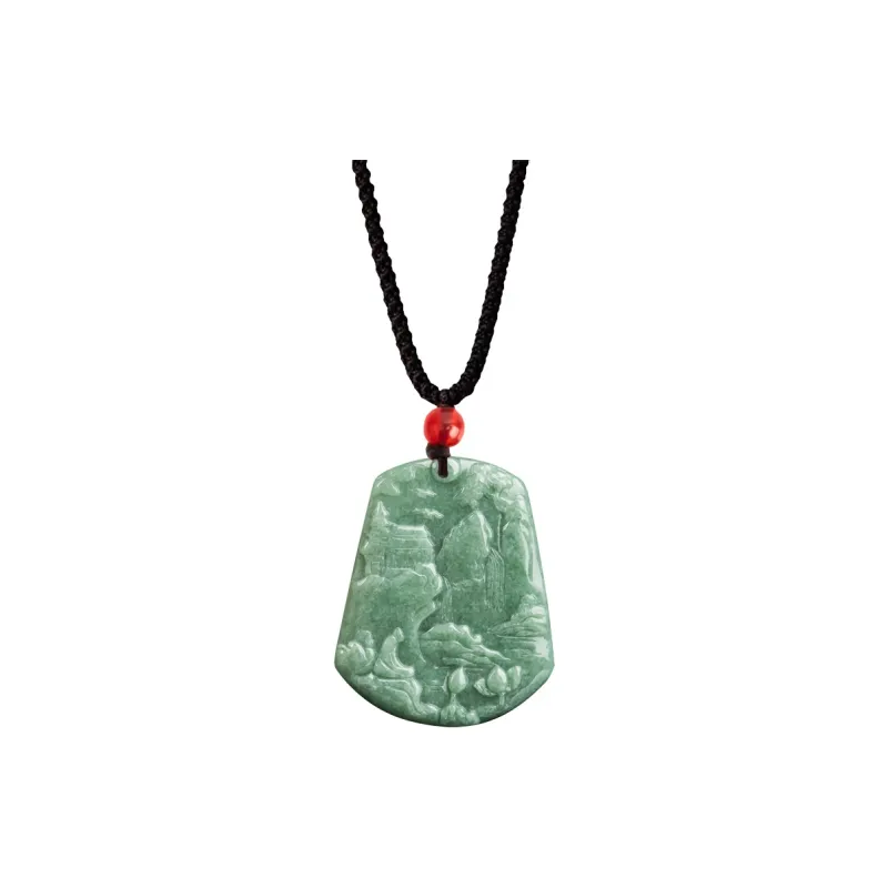HUISHI Glutinous Jade Jadeite Necklaces Unisex-0