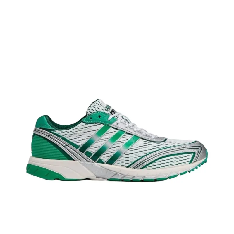 SPORTY & RICH x Adidas Originals Adizero Adios 1 Anti Slip Wear Resistant Low Top Casual Shoes Unisex White Green-1