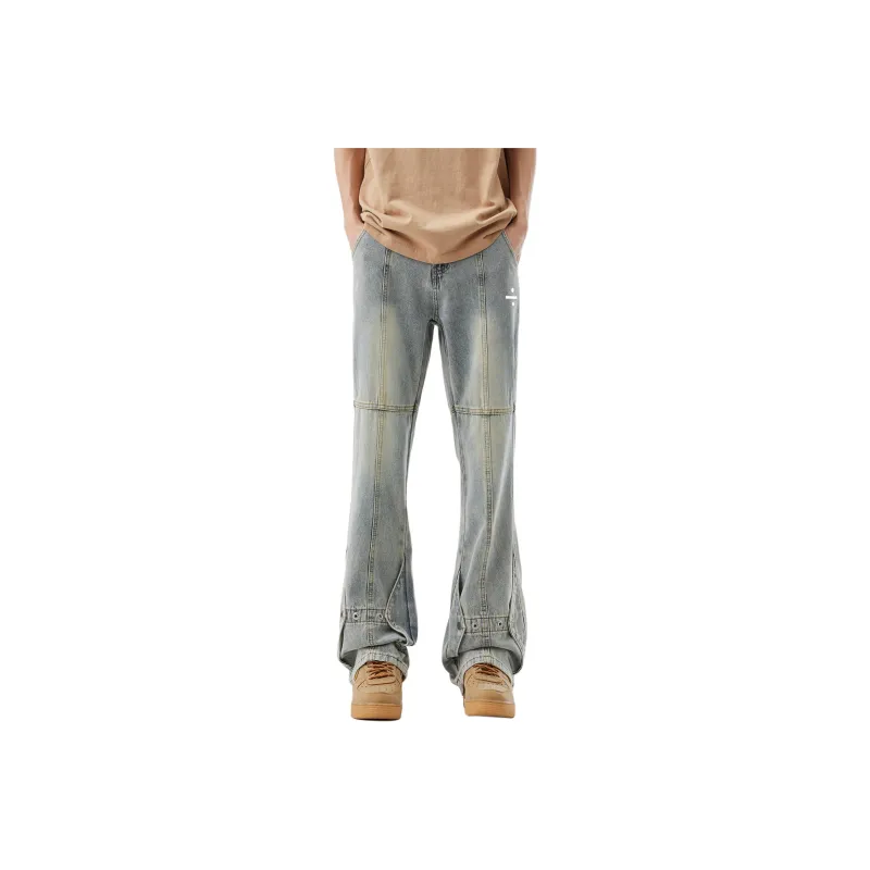 BLANC & ECLARE Fitted Bootcut Casual Mid Rise Jeans Unisex-9