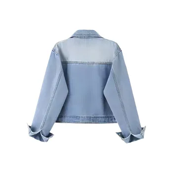 Flowers In Water Denim Jacket Women's