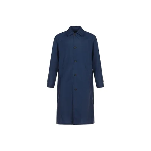 HUGO BOSS Trench Coats Men Navy Blue