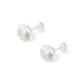 10mm Flattened Round Chinese Steamed Bun Pearl Earring[925 Sterling Silver Post]