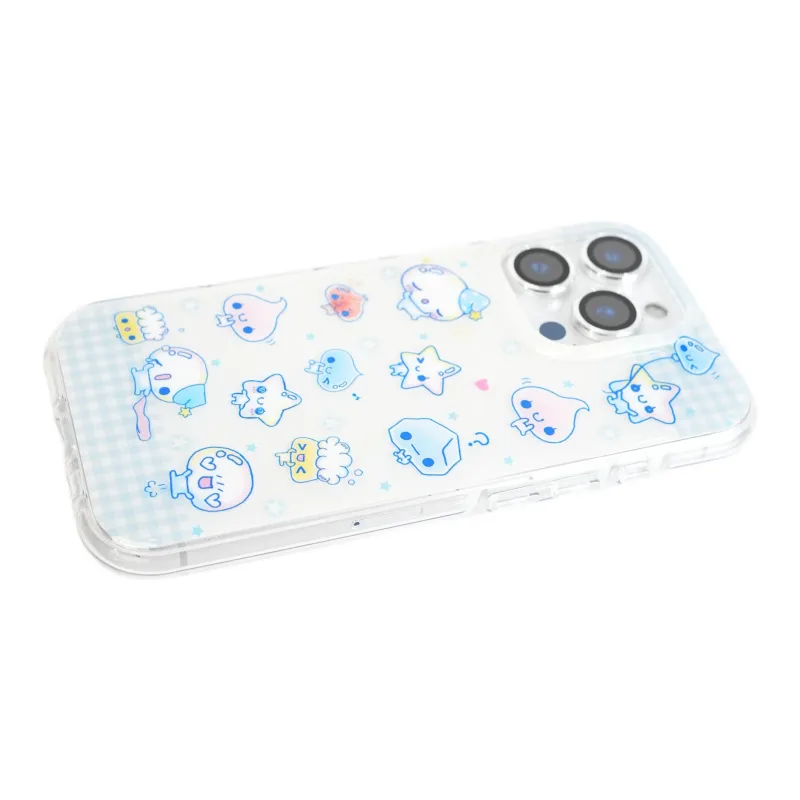 Wei Xin Acrylic Material Blue Plaid Little Ice Man Phone Cases Compatible With IPhone 16/15 Pro Max/Apple 13/14 Pro/Max-3