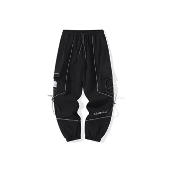 LAMLICKA Jogger Moderate Casual Pants Unisex Black
