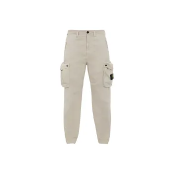 STONE ISLAND Cargo Pants Men Ecru