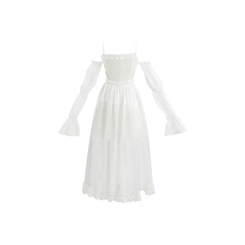 SNBL Slip Dresses Women's White-1