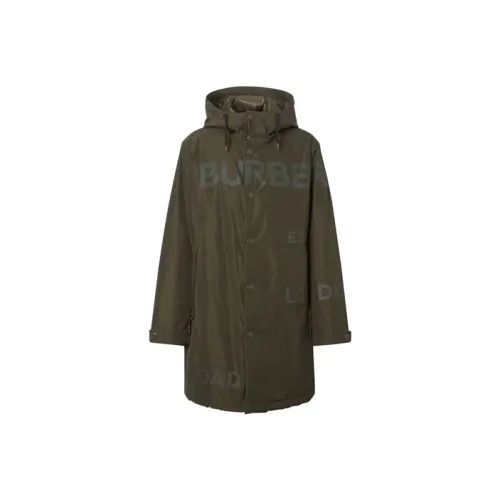 Burberry Parka Coats Men Green