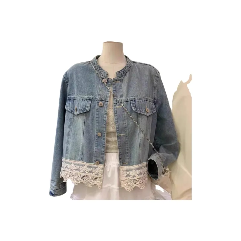 Mu Xiao Xin Denim Jacket Women's Blue-2