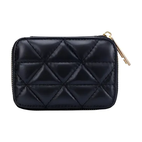 OUZIHUANG Cow Leather Lipstick Bag Makeup Bag Mini Women's Black
