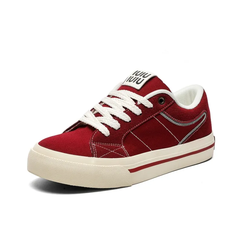 VANSSI Slip Resistant Low Top Skateboard Shoes Men's Red-1