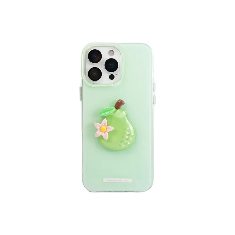 Sopi Acrylic Material Double Layer 3D Effect Fruit Phone Cases Compatible With IPhone 16/15 Pro Max/Apple 13/14 Pro/Max-15